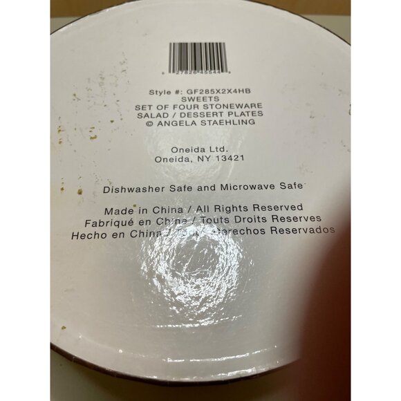 Oneida Angela Staehling Salad / Dessert Plates "Sweets" Set of 4 w/ Box - Picture 7 of 8